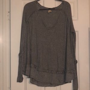 Free People V-Neck Grey Tunic